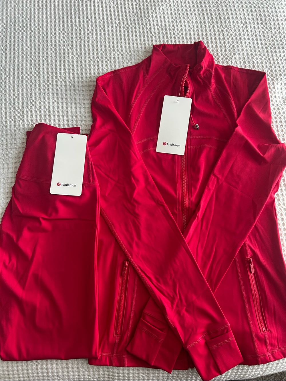lululemon athletica Bright Red Full-Zip Jacket & Leggings Set
